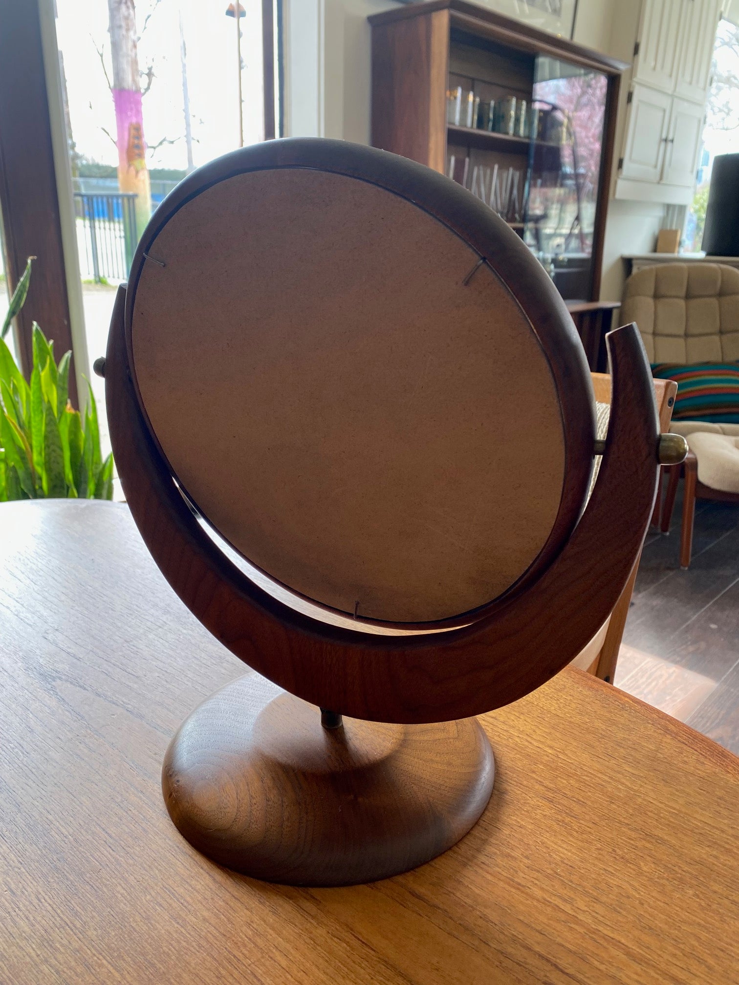 Scandinavian Teak Table Top Mirror