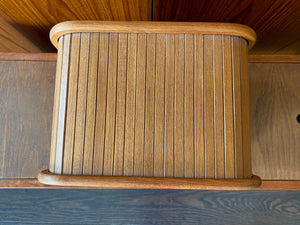 Vintage EIN Teak Storage Box with Tambour Door- Cook Street Vintage