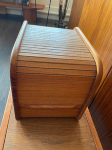 Vintage EIN Teak Storage Box with Tambour Door- Cook Street Vintage