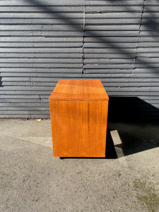 Teak Stereo and Vinyl Record Entertainment Shelf