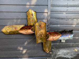 Stunning MCM brutalist metal wall sculpture by Canadian artist Jara Kasik- Cook Street Vintage