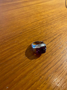 Purple and Silver ring, size 8