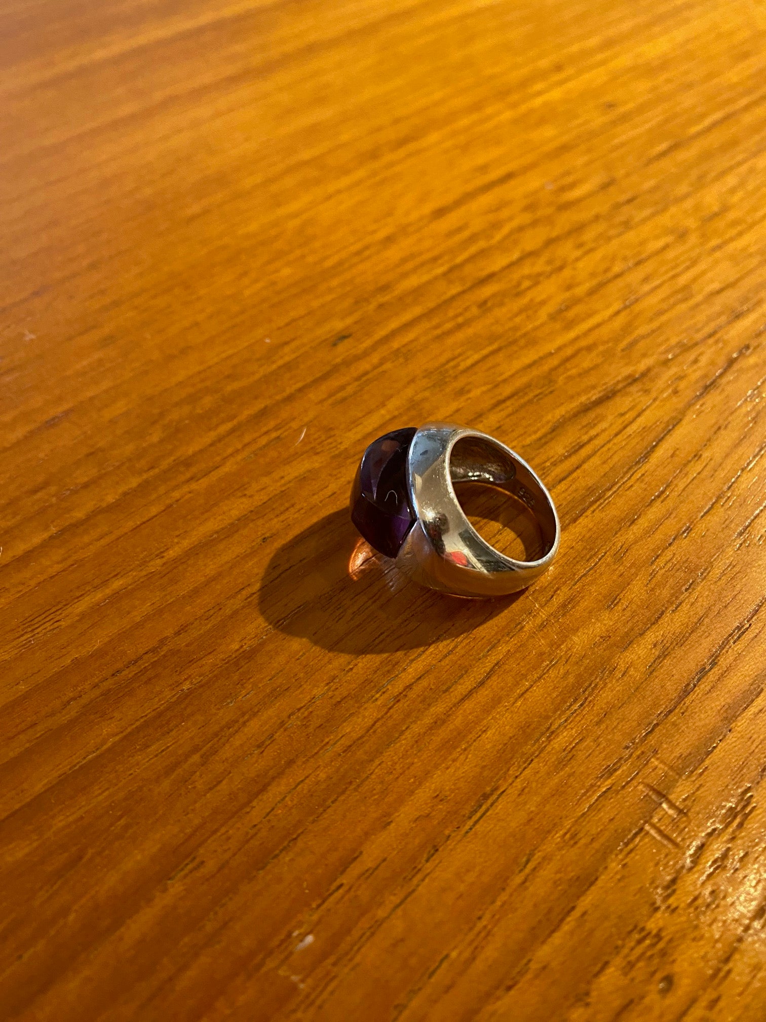 Purple and Silver ring, size 8