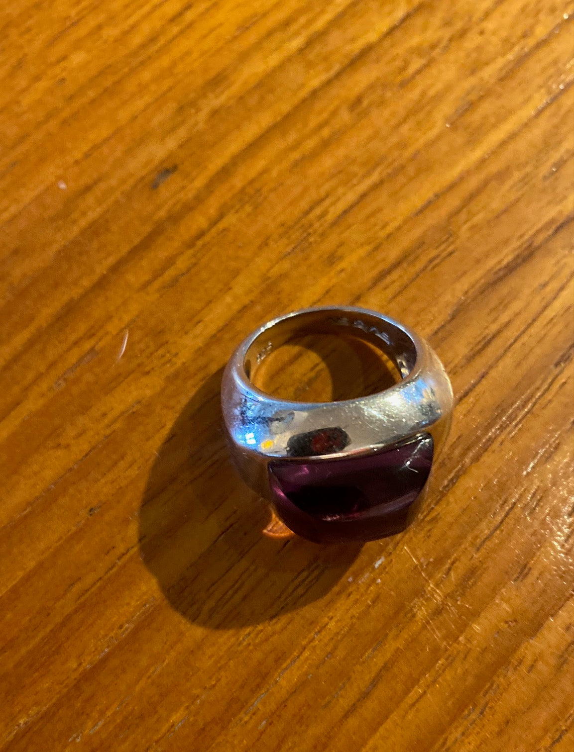 Purple and Silver ring, size 8