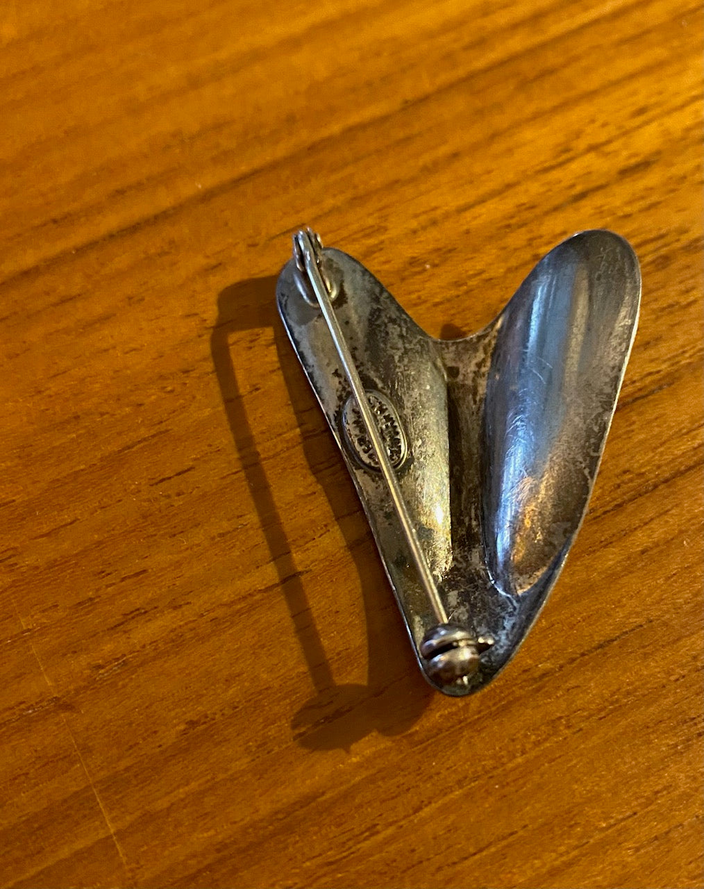 Scandinavian Sterling Silver (925) Oak Leaf/ Heart Shaped Pin