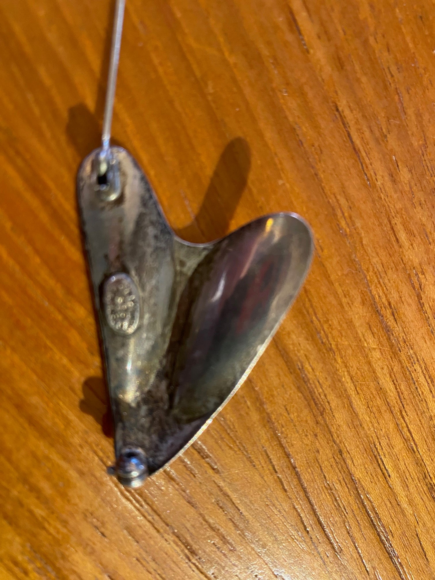 Scandinavian Sterling Silver (925) Oak Leaf/ Heart Shaped Pin