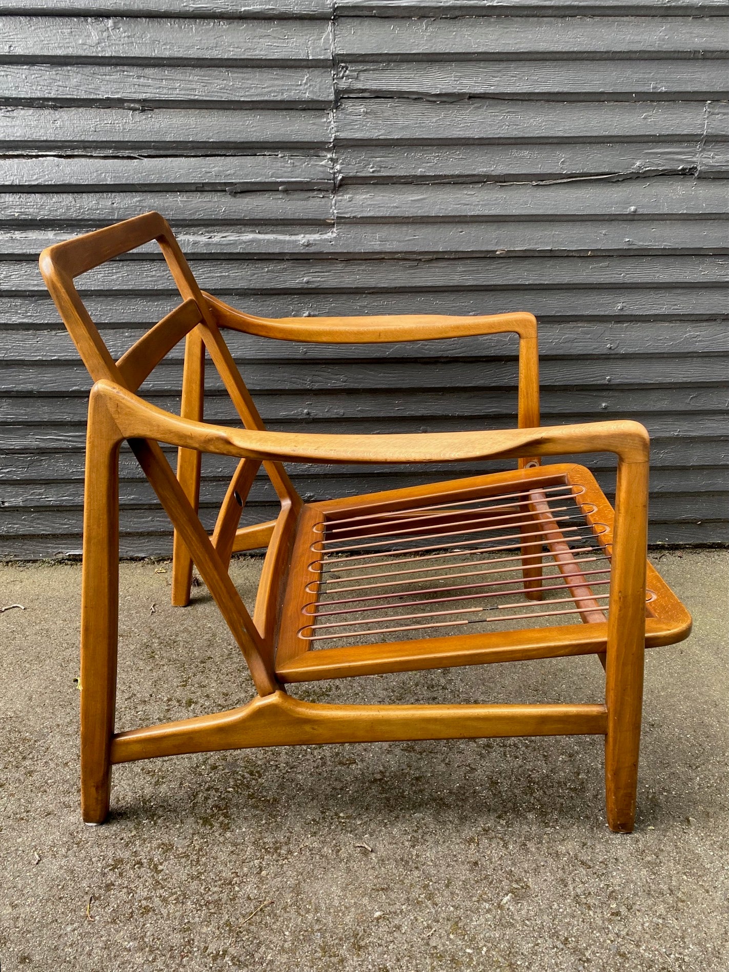 MCM lounge chair designed by&nbsp;Tove &amp; Edvard Kindt - Larsen for France &amp; Daverkosen. Newly upholstered in black tweed. Made in Denmark- Cook Street Vintage