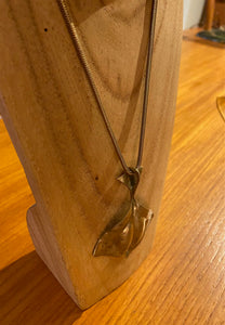 Brass "Ginko" Leaf Pendant on Chain