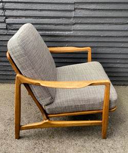 MCM lounge chair designed by&nbsp;Tove &amp; Edvard Kindt - Larsen for France &amp; Daverkosen. Newly upholstered in black tweed. Made in Denmark- Cook Street Vintage