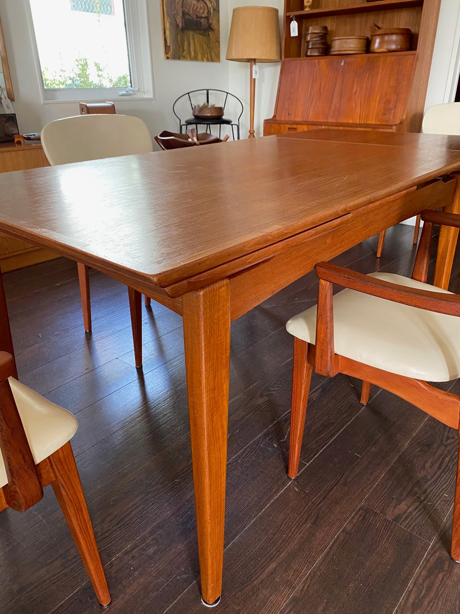 Teak Dining Table with 2 leaves