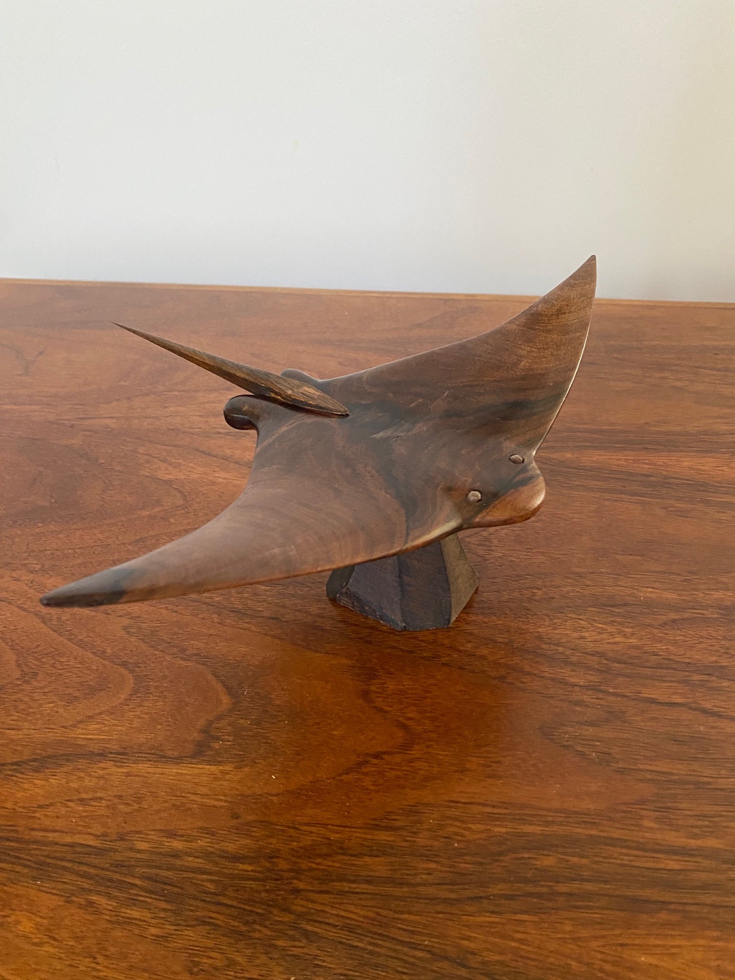 Rosewood Manta Ray on Stand