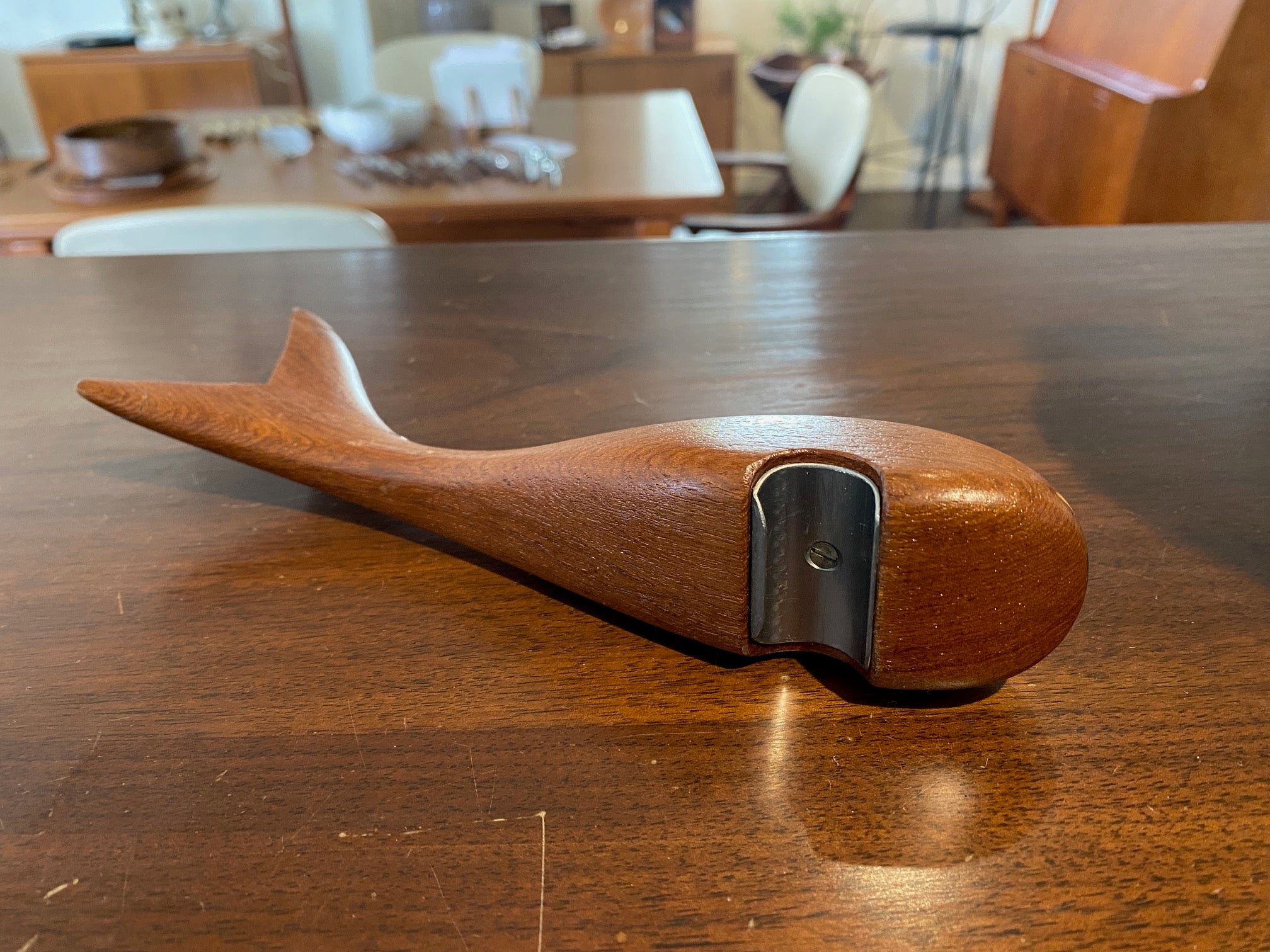 Vintage Teak Whale Can Opener