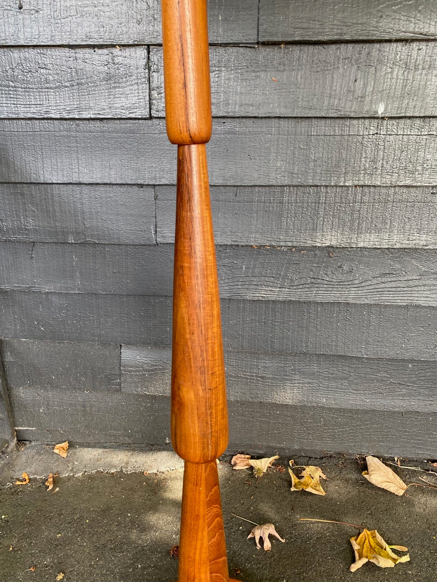 Beautiful MCM Teak Teardrop Floor Lamp