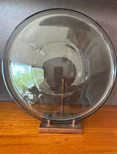 Large Smoke Glass Cake plate/ Platter