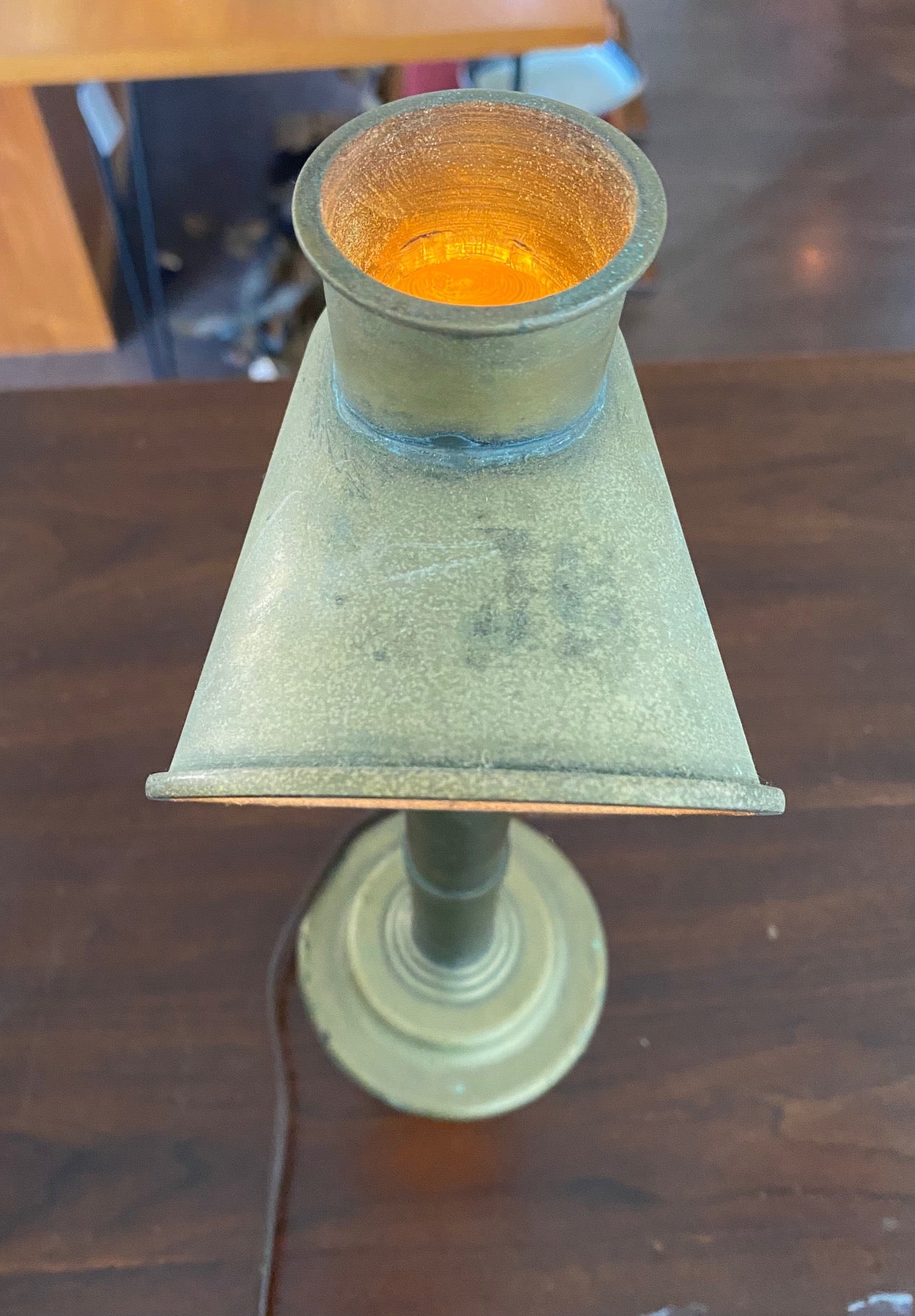 Antique Brass Student Candle Lamp