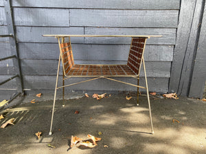 Mid-century walnut, glass and brass magazine table designed by Tony Paul. Part of his Interlace Collection-Cook Street Vintage