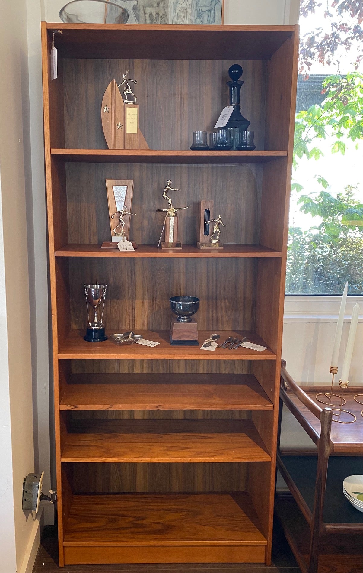 Danish Teak Bookshelf with 5 Shelves