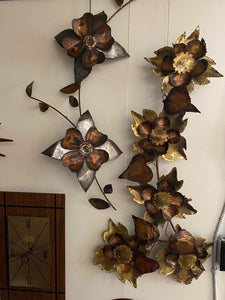 Floral Torched Metal Art Sculpture