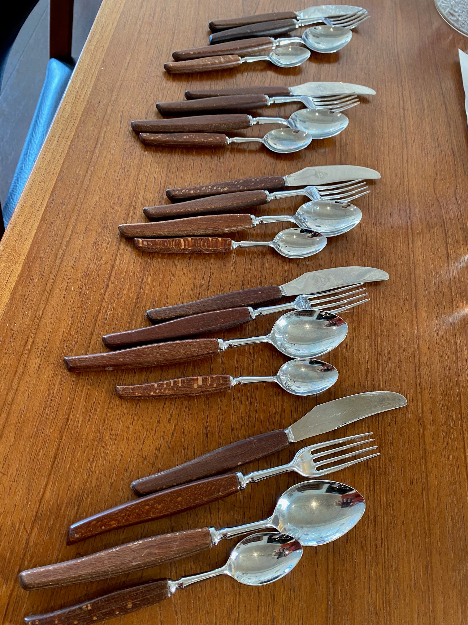Beautiful 1960s glosswood cutlery set. Made in Sheffield, England- Cook Street Vintage