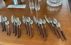 Beautiful 1960s glosswood cutlery set. Made in Sheffield, England- Cook Street Vintage