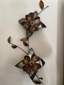 Floral Torched Metal Art Sculpture