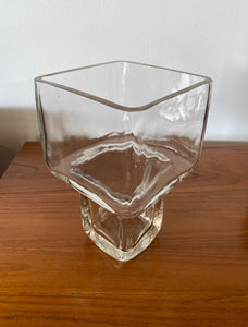 Chunky Rectangular/ Square Riihimaen Lasi  Glass Vase  by designed by Helena Tynell- Cook Street Vintage