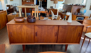 Vintage Teak Credenza with Sliding Doors