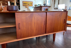 Vintage Teak Credenza with Sliding Doors