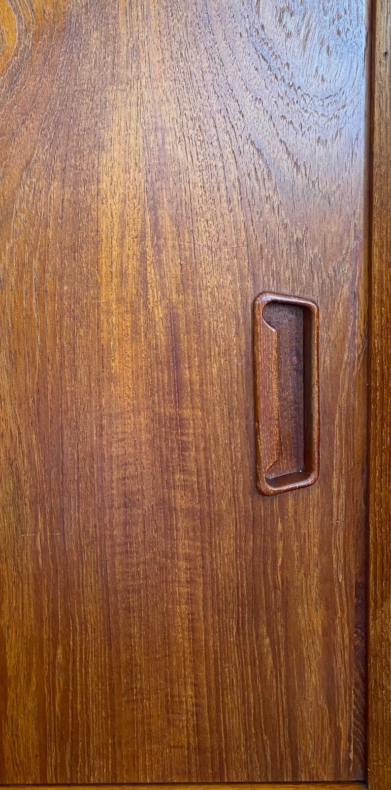Vintage Teak Credenza with Sliding Doors