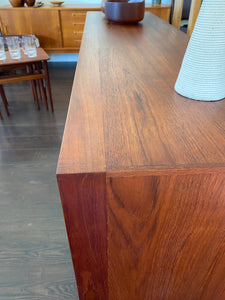 Vintage Teak Credenza with Sliding Doors