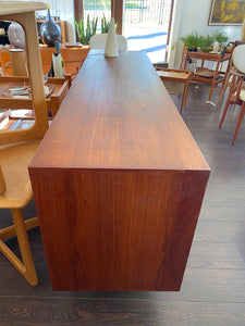 Vintage Teak Credenza with Sliding Doors