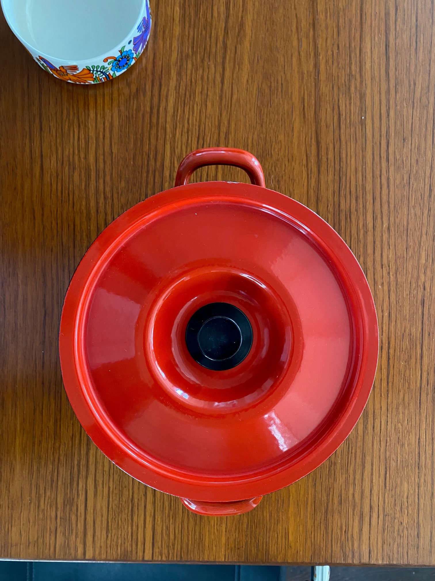 Kaj Franck Finel Arabia Red Daisy Enamel Casserole Finland