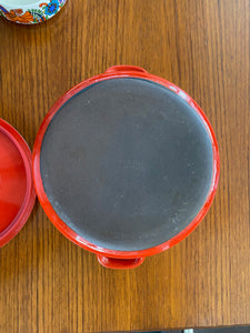 Kaj Franck Finel Arabia Red Daisy Enamel Casserole Finland