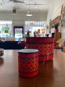 Kaj Franck Finel Arabia Red Daisy Enamel Mug- Cook Street Vintage