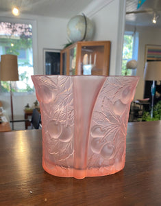 Art nouveau frosted vase with cherries attributed to Josef Inwald Barolac- Cook Street Vintage