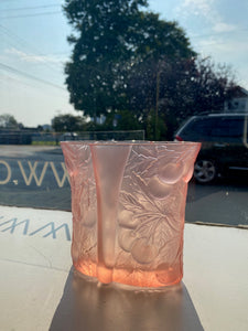 Art nouveau frosted vase with cherries attributed to Josef Inwald Barolac- Cook Street Vintage