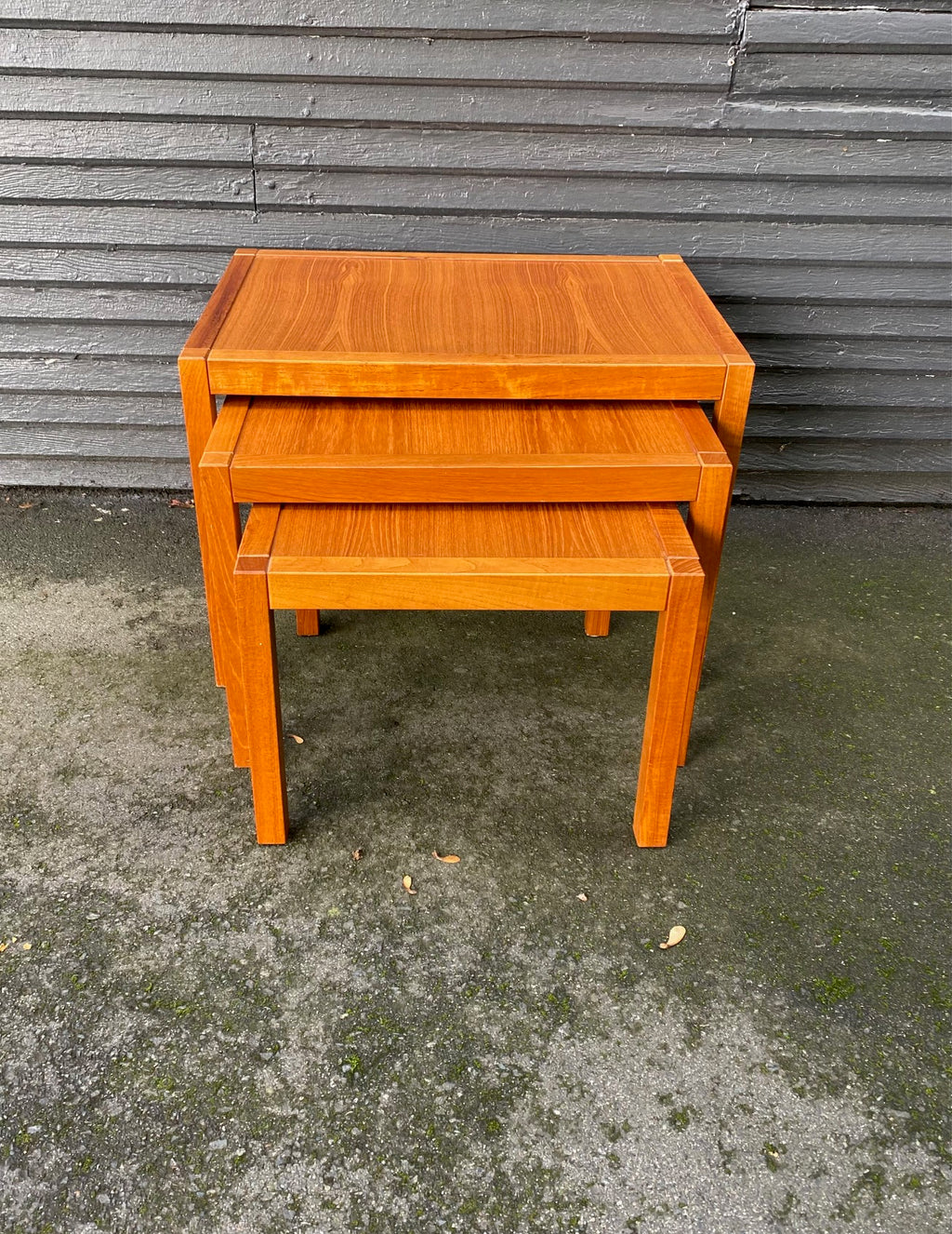 Set of 3 Danish Teak Nesting Tables. made in Denmark- Cook Street Vintage