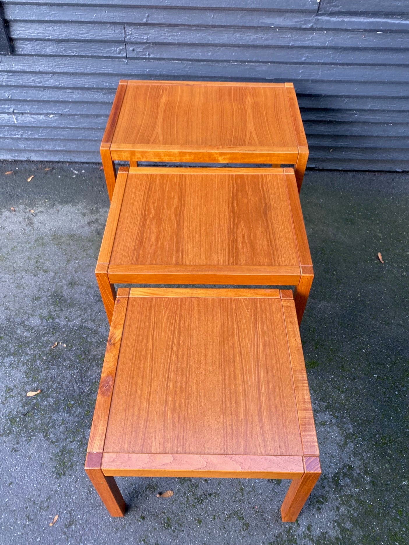 Set of 3 Danish Teak Nesting Tables. Made in Denmark- Cook Street Vintage