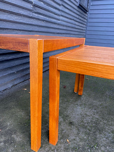 CLose up of legs of vintage teak nesting tables made in Denmark- Cook Street Vintage