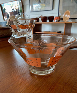 Vintage orange and gold chip and dip set- Cook Street Vintage