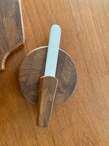 A wonderful small cheese board with spreader designed by Jens Harald Quistgaard for Dansk.- Cook Street Vintage
