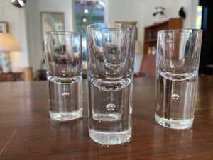 Set of 4 Kosta Boda Pippi Aqua Vittae Shot Glasses