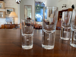 Set of 4 Kosta Boda Pippi Aqua Vittae Shot Glasses