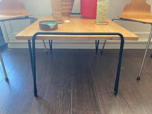 Vintage Coffee Table With Hairpin Rod Iron Legs