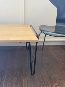 Vintage Coffee Table With Hairpin Rod Iron Legs