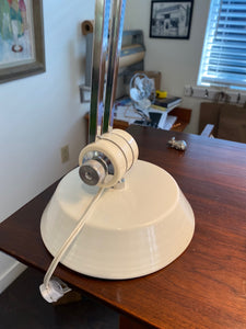 Vintage Task Lamp in White and Chrome