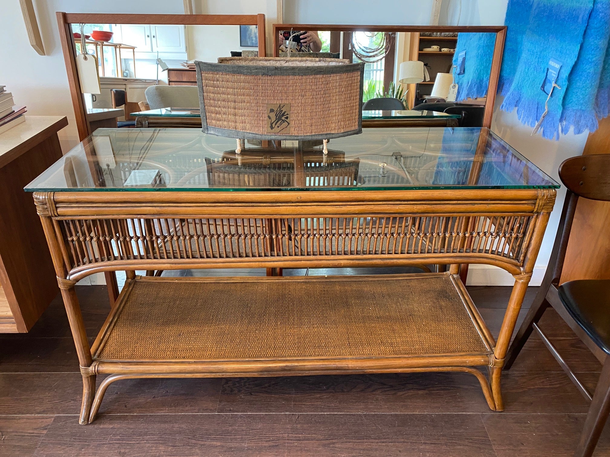 Vintage Rattan and Cane Console Table – Cook Street Vintage