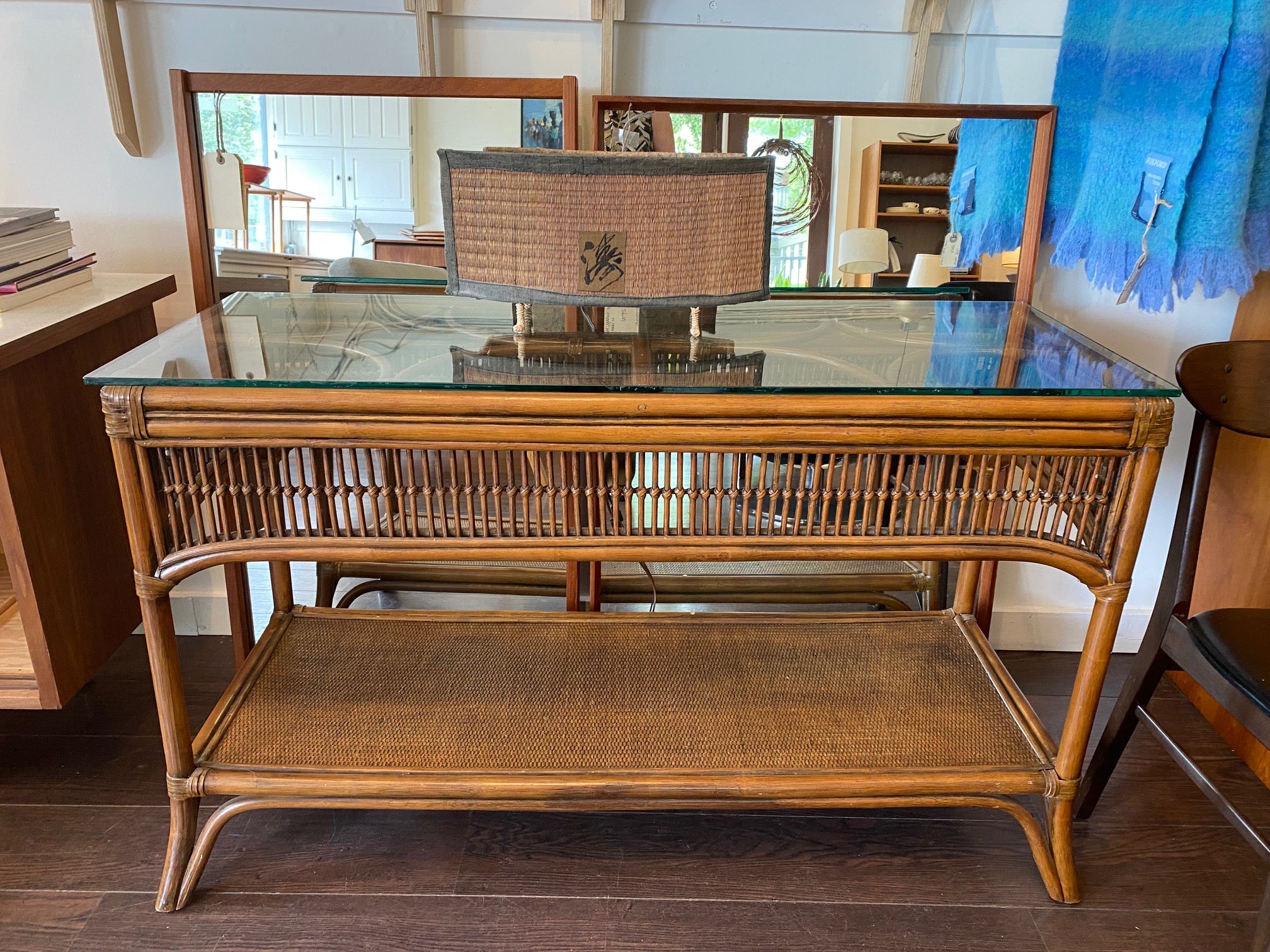 Vintage Rattan and Cane Console Table – Cook Street Vintage