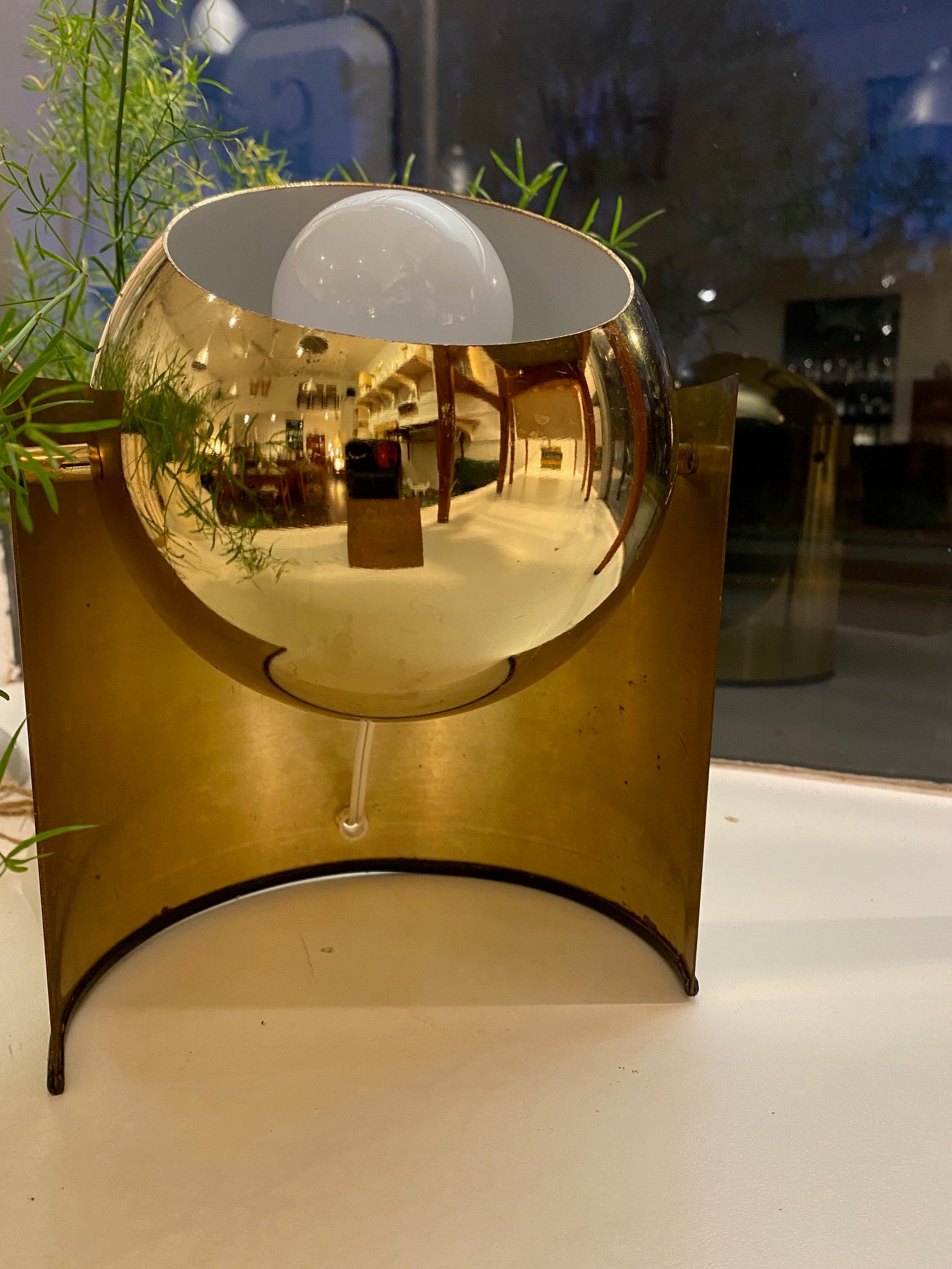 Small MCM Brass Eyeball Lamp- Cook Street Vintage