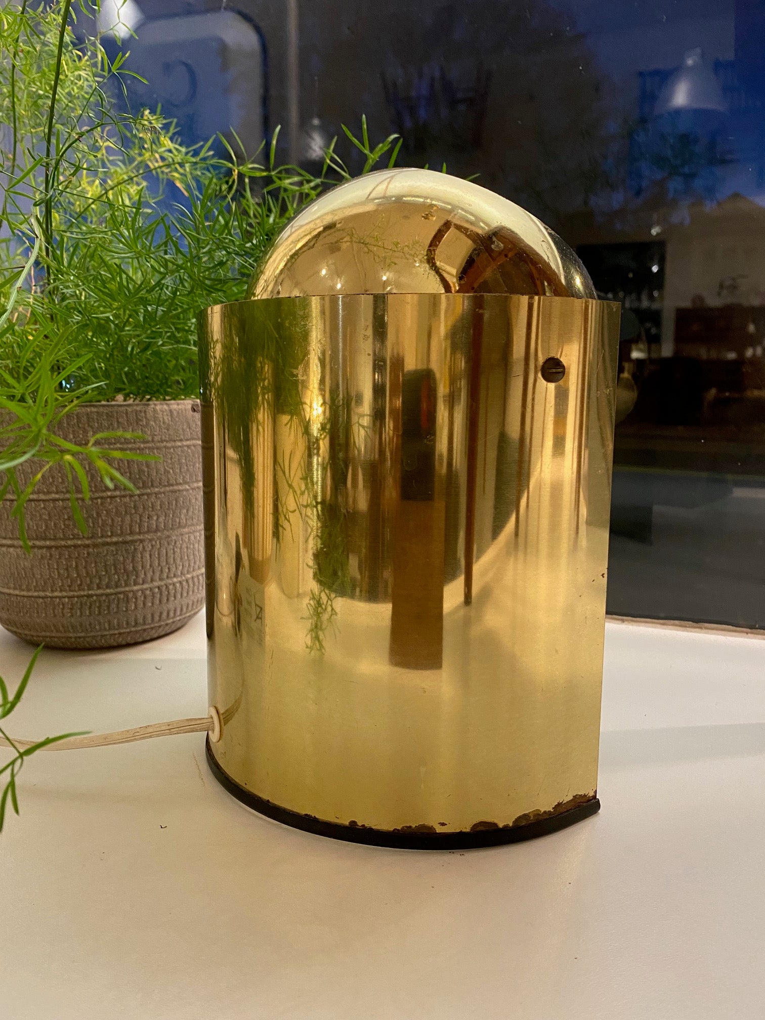 Small MCM Brass Eyeball Lamp- Cook Street Vintage